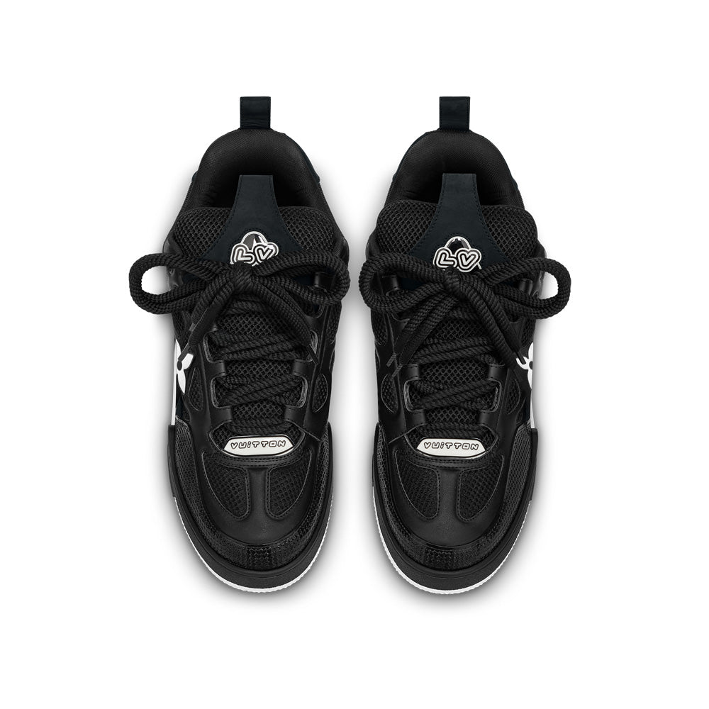 LV Skate Sneakers - Black Chunky Low-Top Shoes