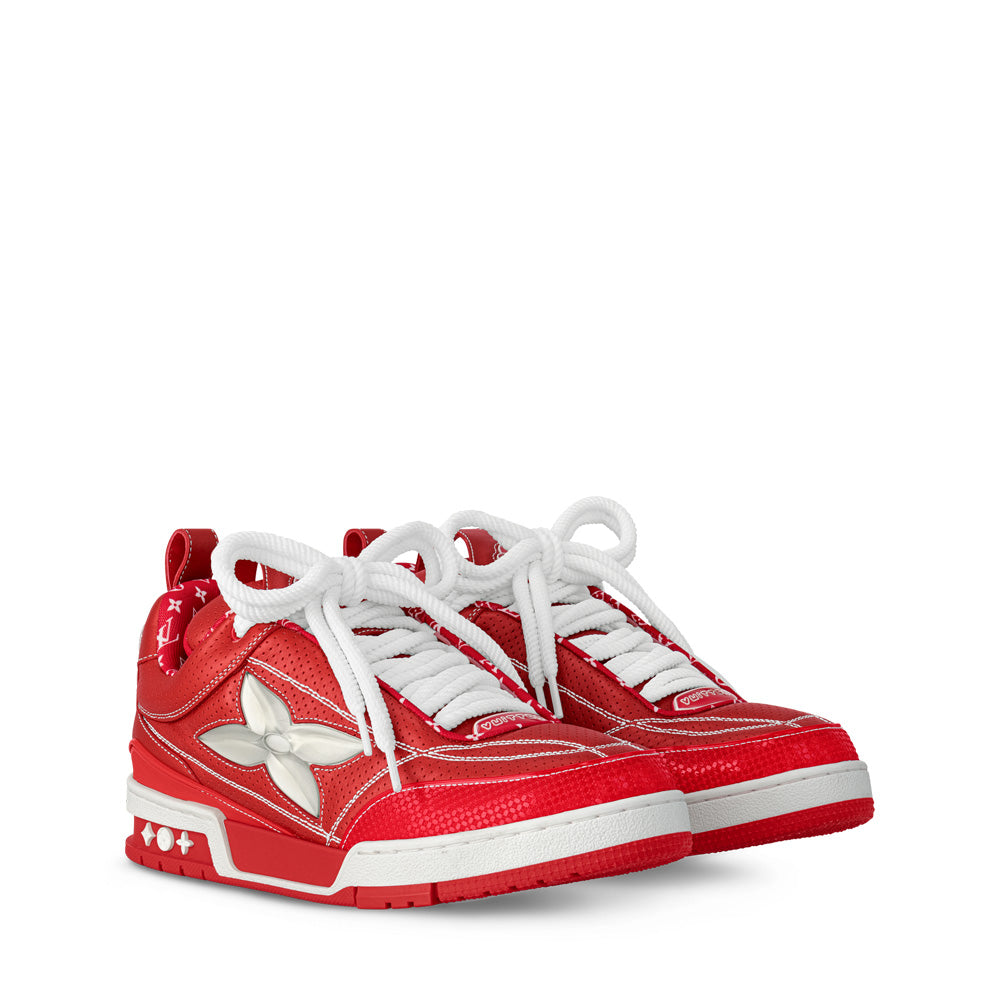 LV Skate Sneakers - Red Chunky Low-Top Shoes