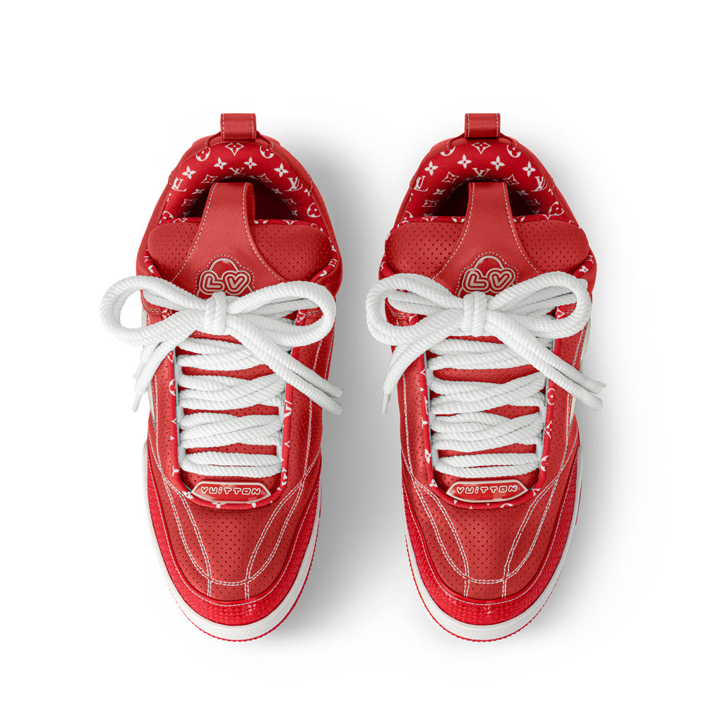 LV Skate Sneakers - Red Chunky Low-Top Shoes