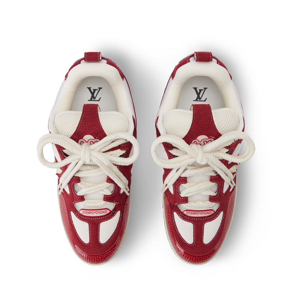 LV Skate Sneakers - Red Chunky Low-Top Shoes