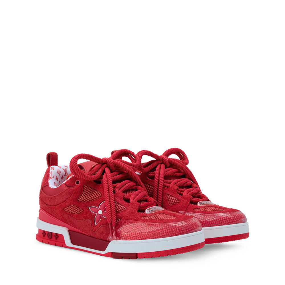 LV Skate Sneakers - Red Chunky Low-Top Shoes