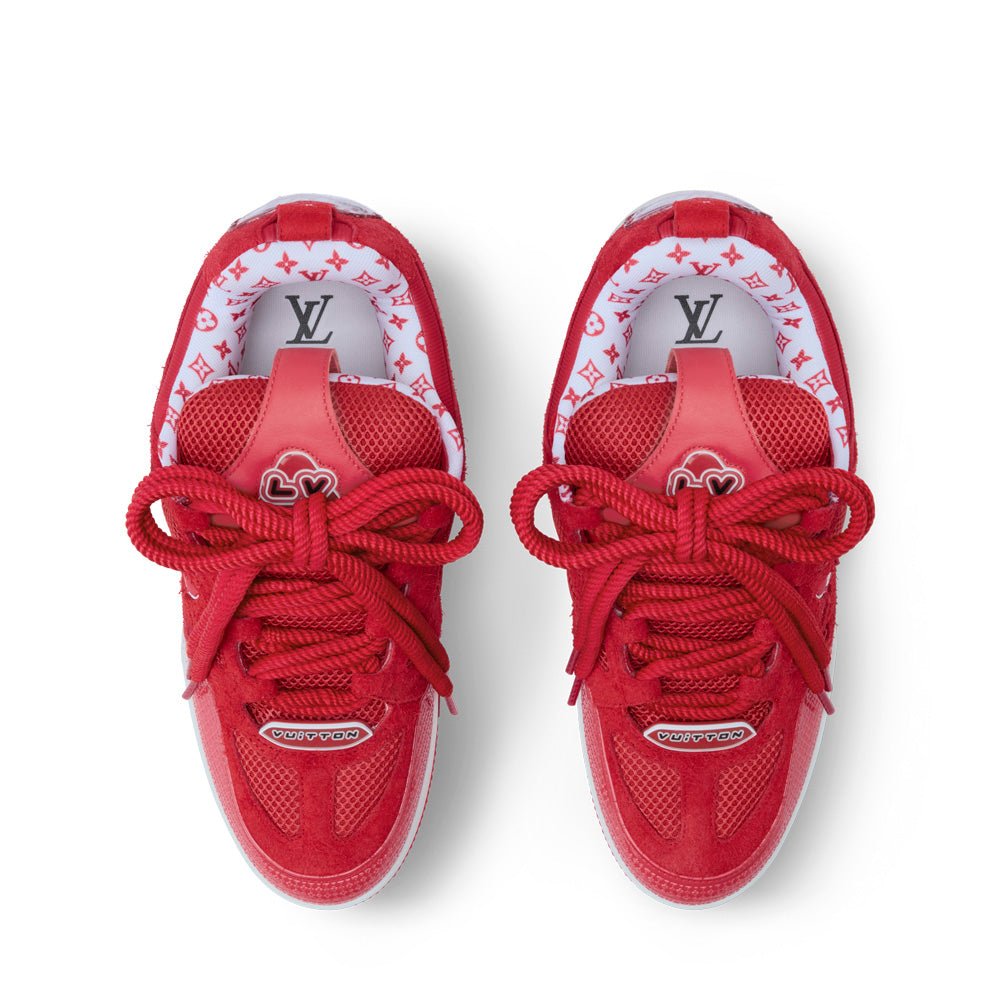 LV Skate Sneakers - Red Chunky Low-Top Shoes