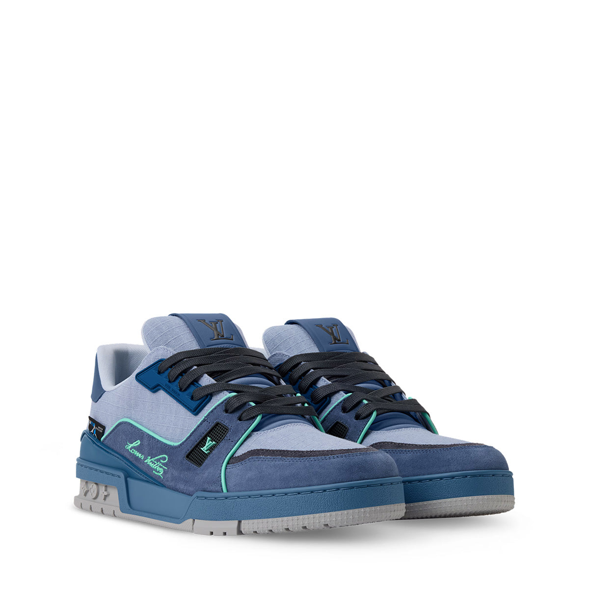 LV Trainer Sneakers - Blue Colorway