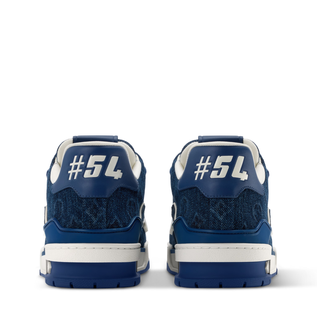 LV Trainer Sneakers - Blue Sculpted Fashion Shoes