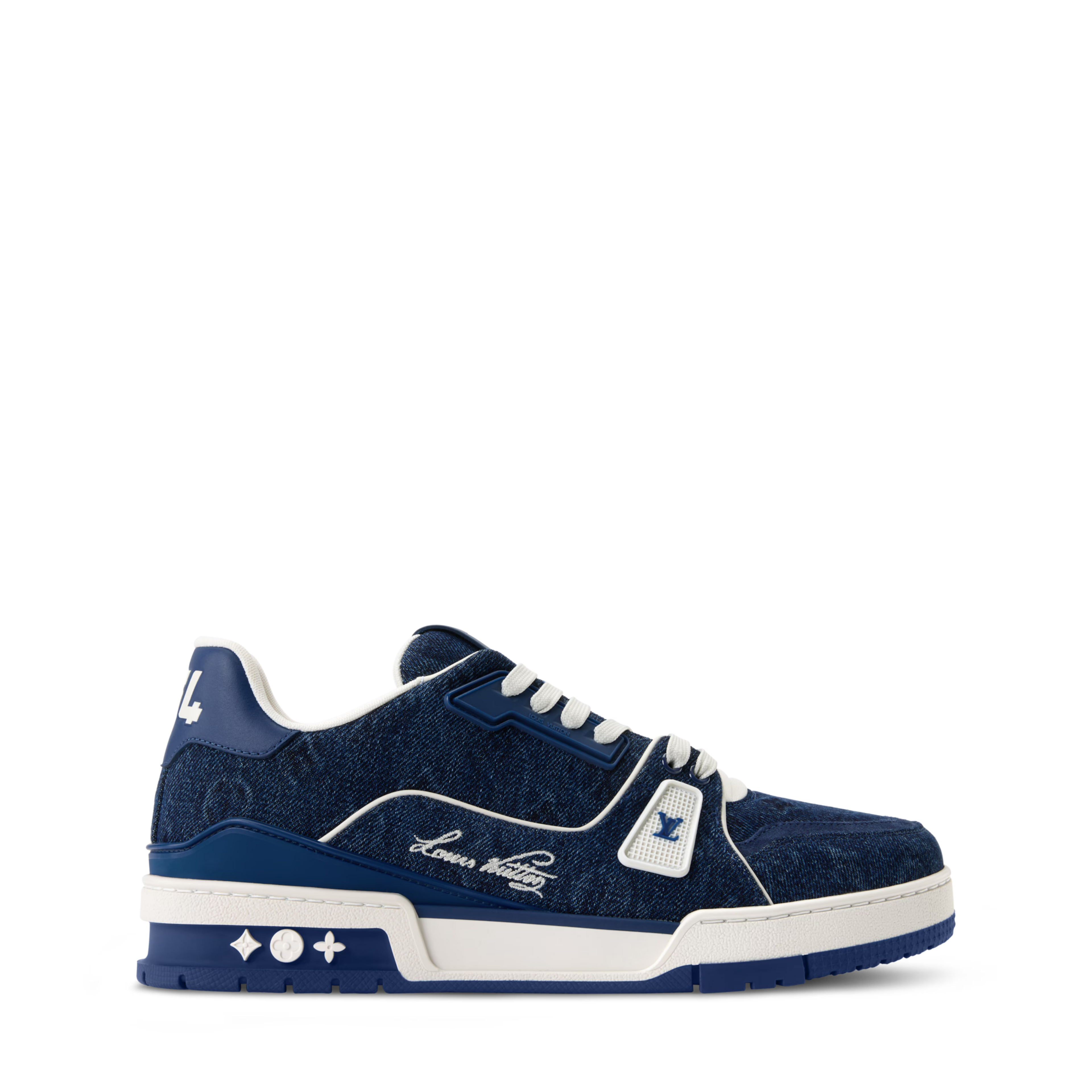 LV Trainer Sneakers - Blue Sculpted Fashion Shoes