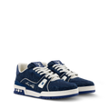 LV Trainer Sneakers - Blue Sculpted Fashion Shoes