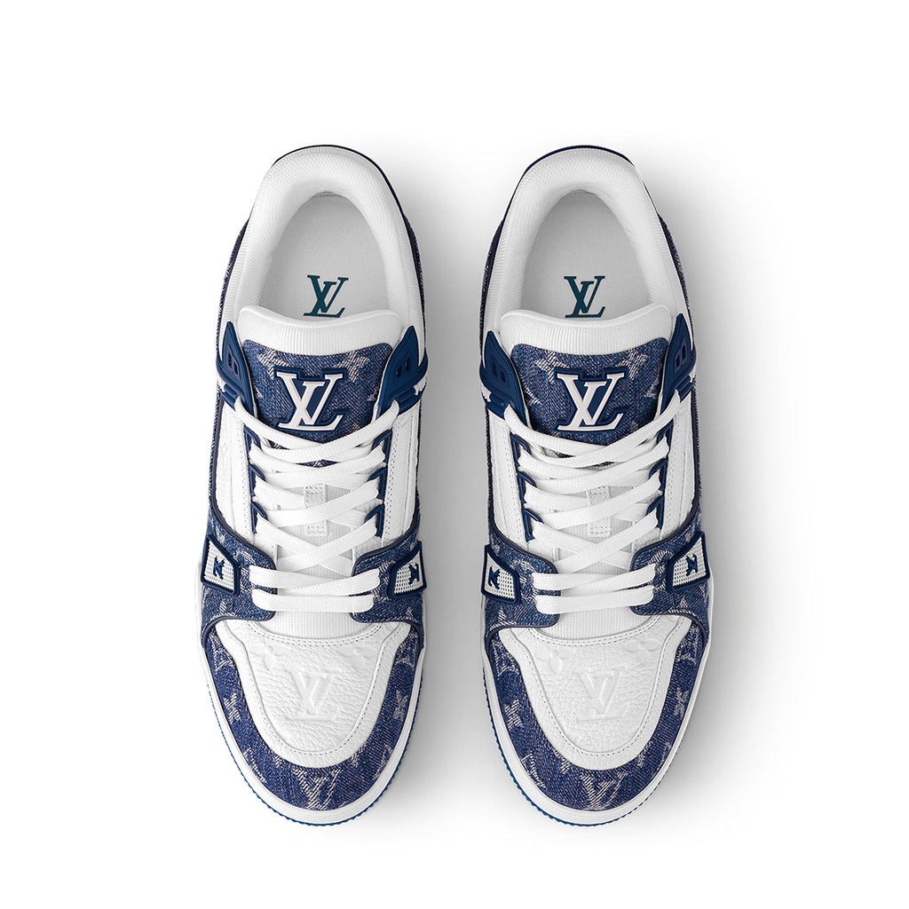 LV Trainer Sneakers - Blue & White Colorway