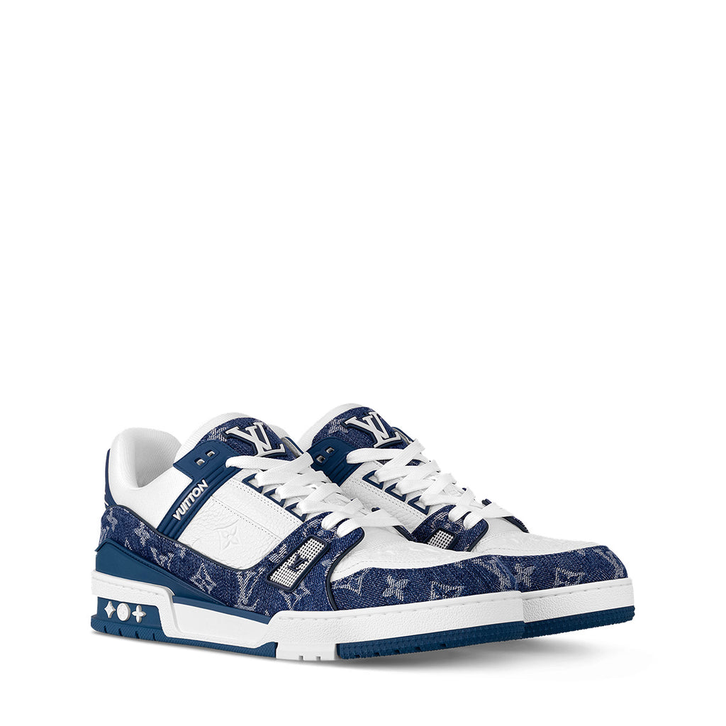 LV Trainer Sneakers - Blue & White Colorway