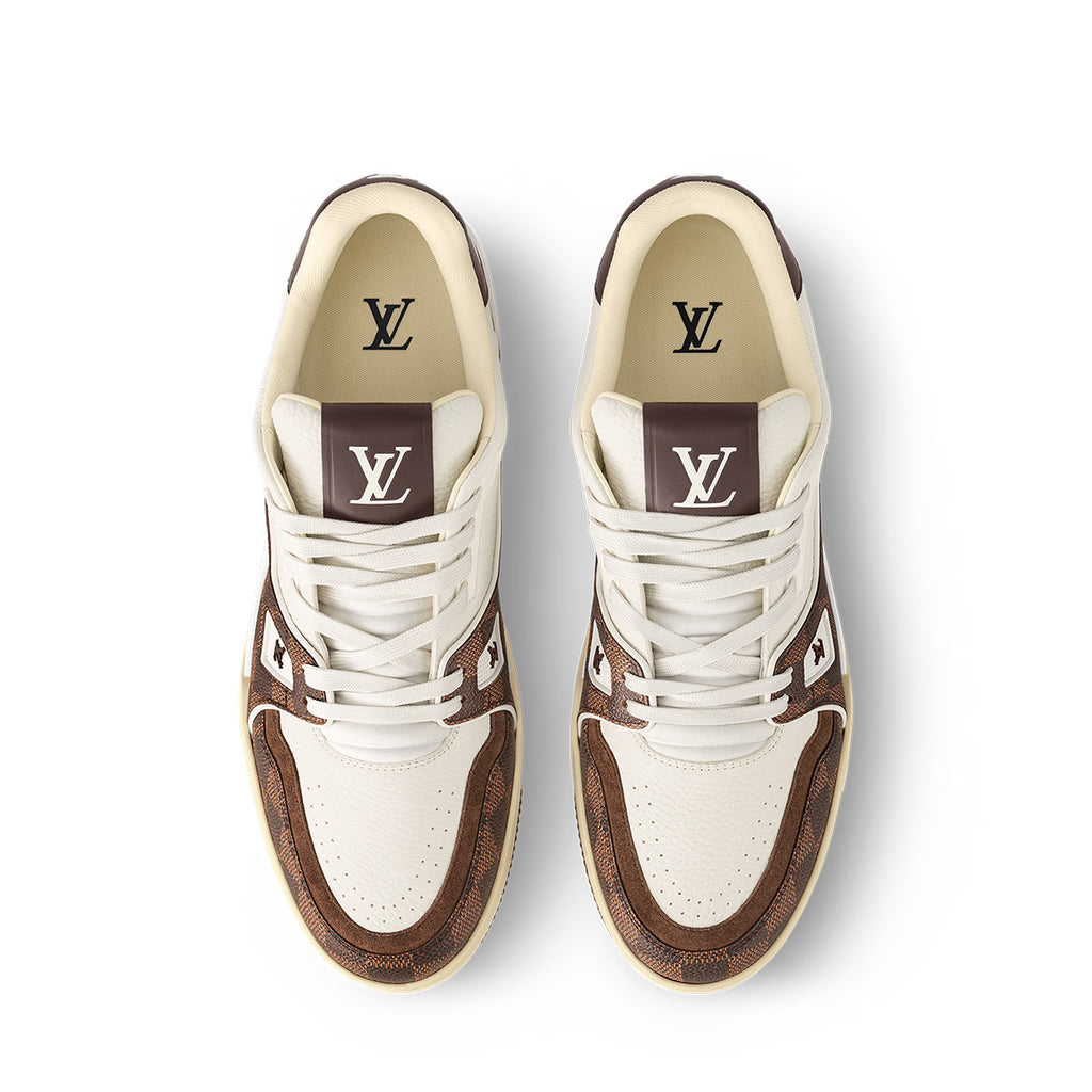 LV Trainer Sneakers - White & Khaki Colorway