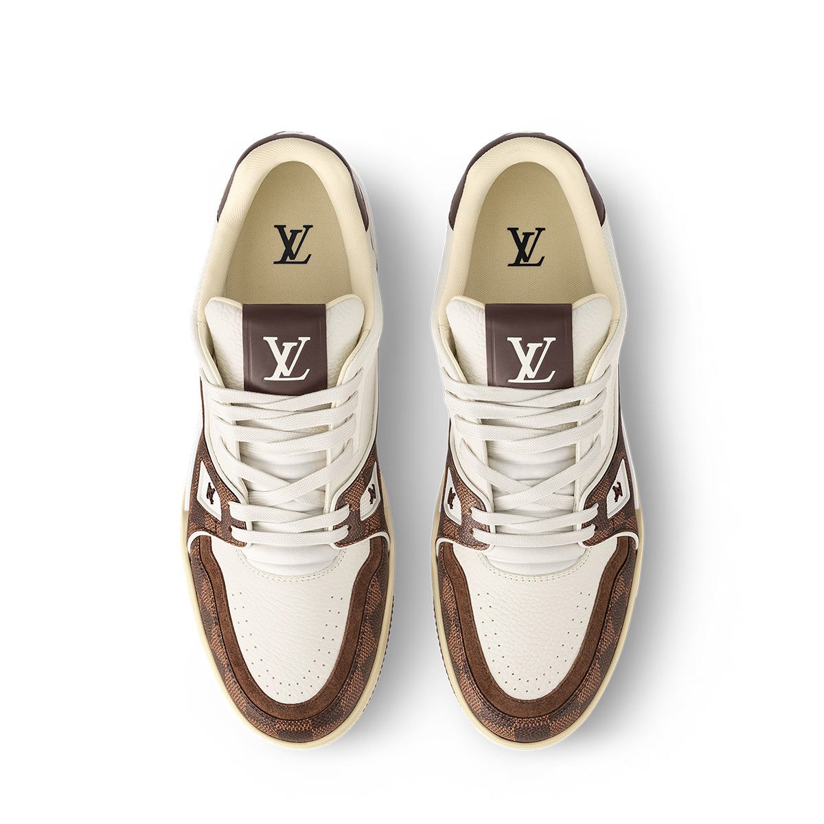 LV Trainer Sneakers - White & Khaki Colorway