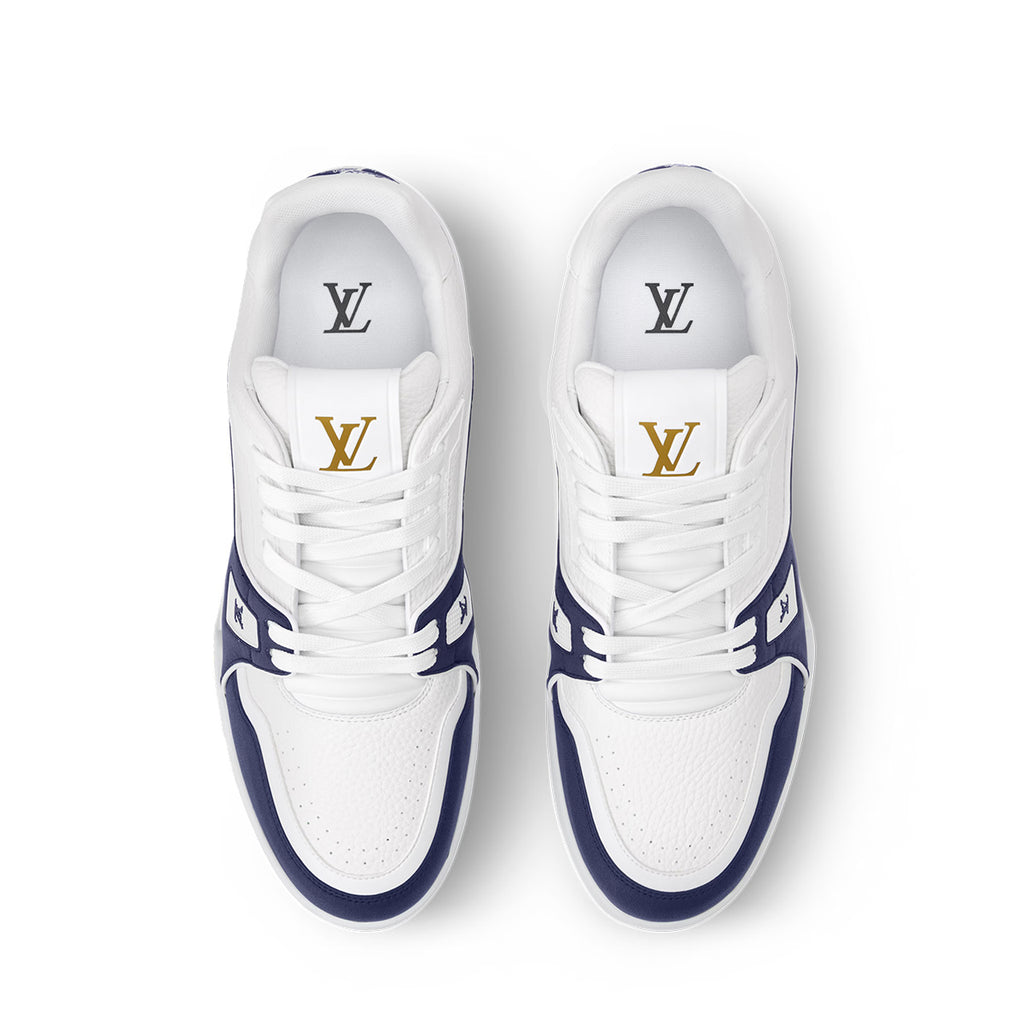 LV Trainer Sneakers - White & Navy Blue Colorway