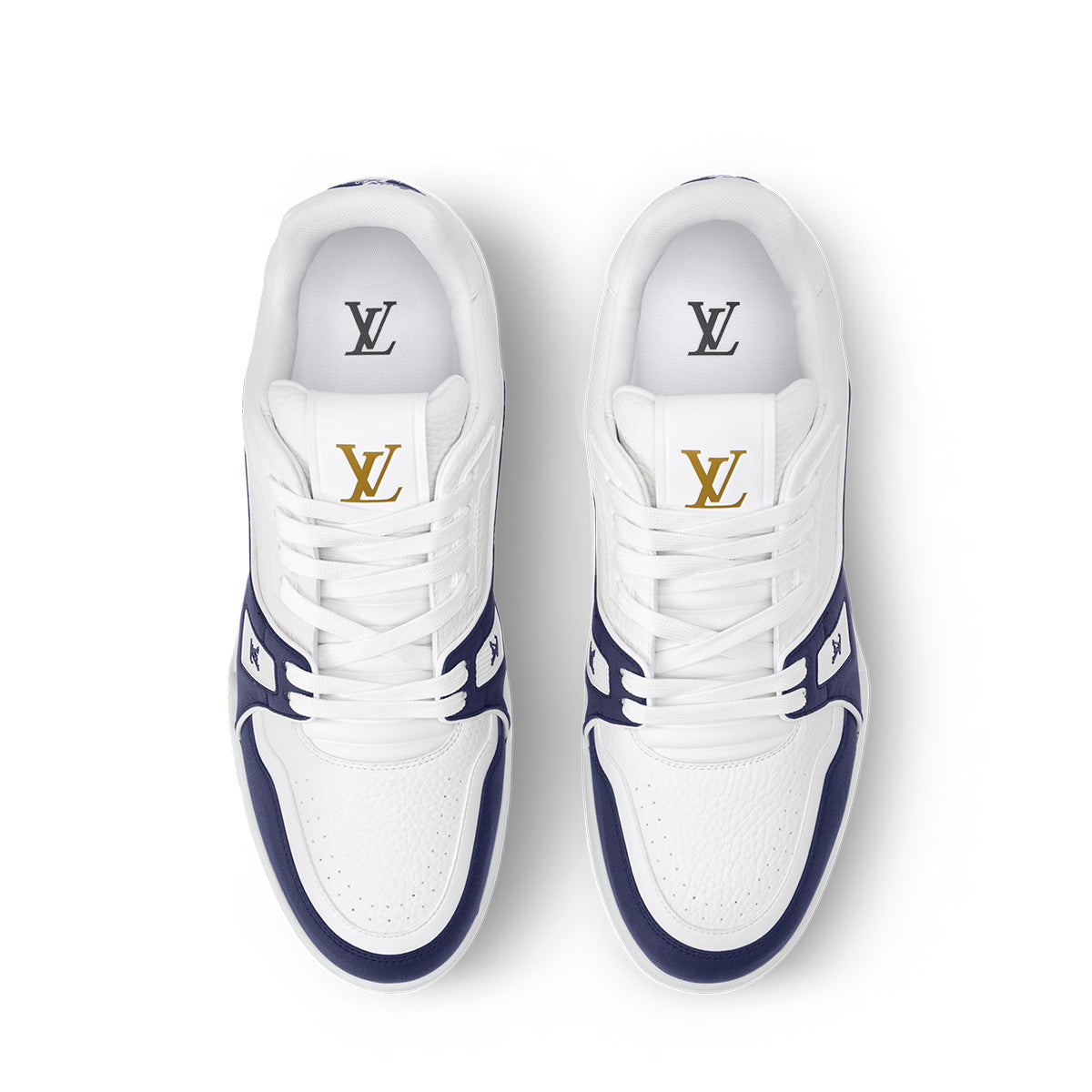 LV Trainer Sneakers - White & Navy Blue Colorway