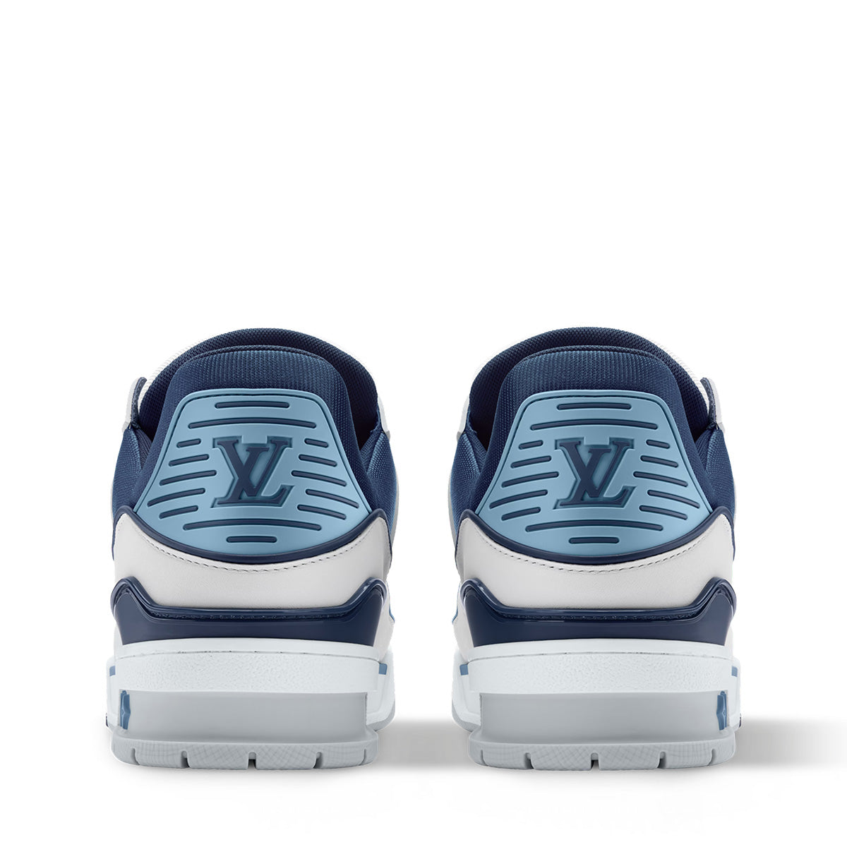 LV Trainer Sneakers - White & Blue Colorway