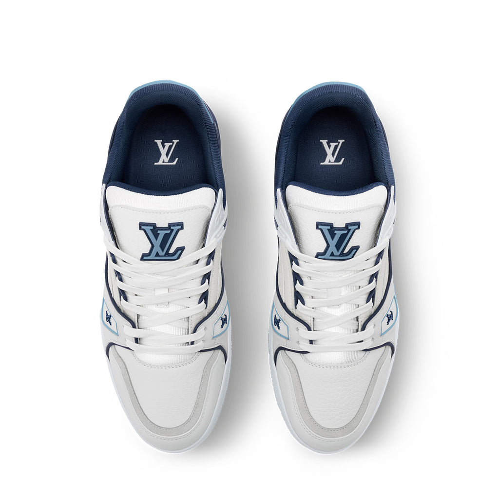 LV Trainer Sneakers - White & Blue Colorway