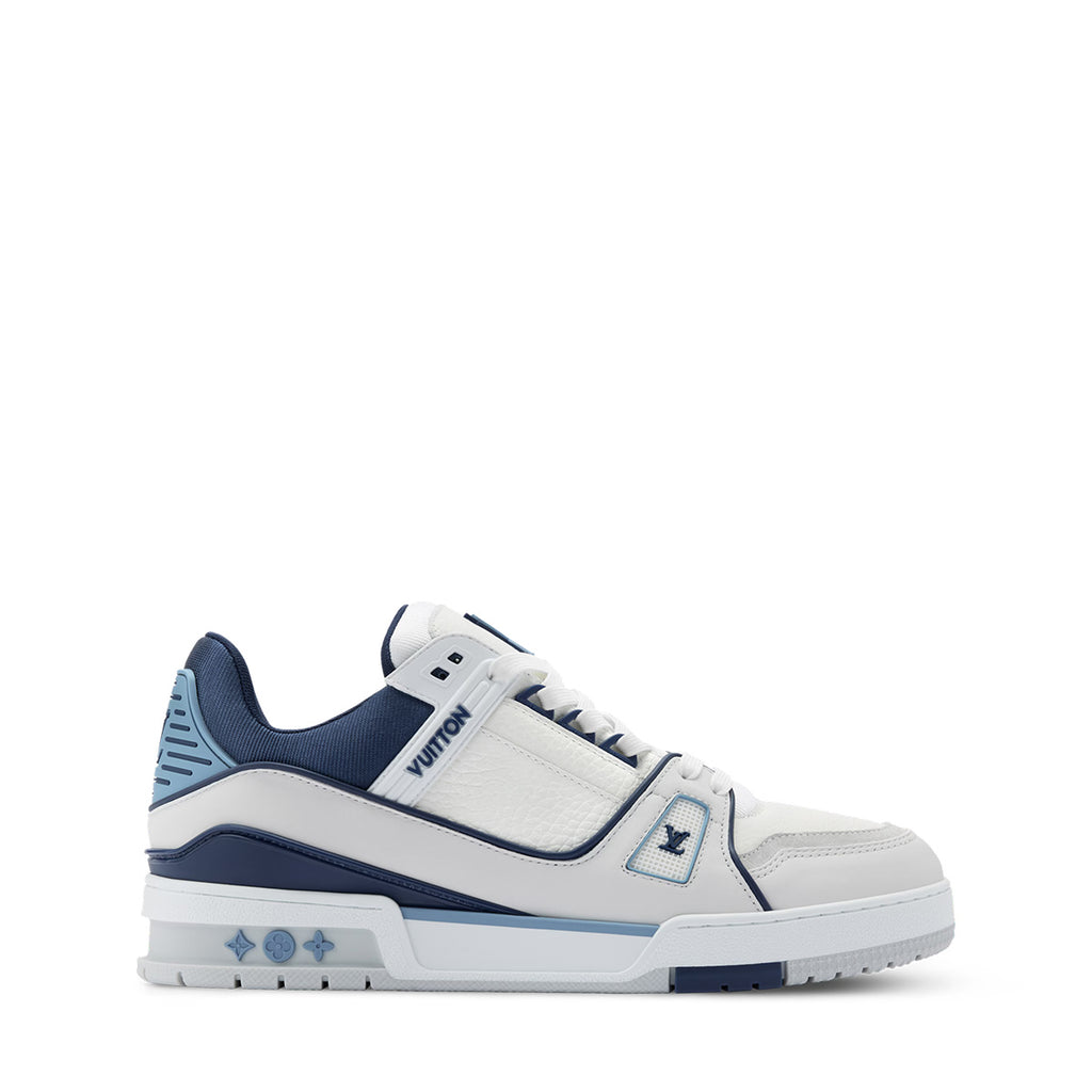LV Trainer Sneakers - White & Blue Colorway