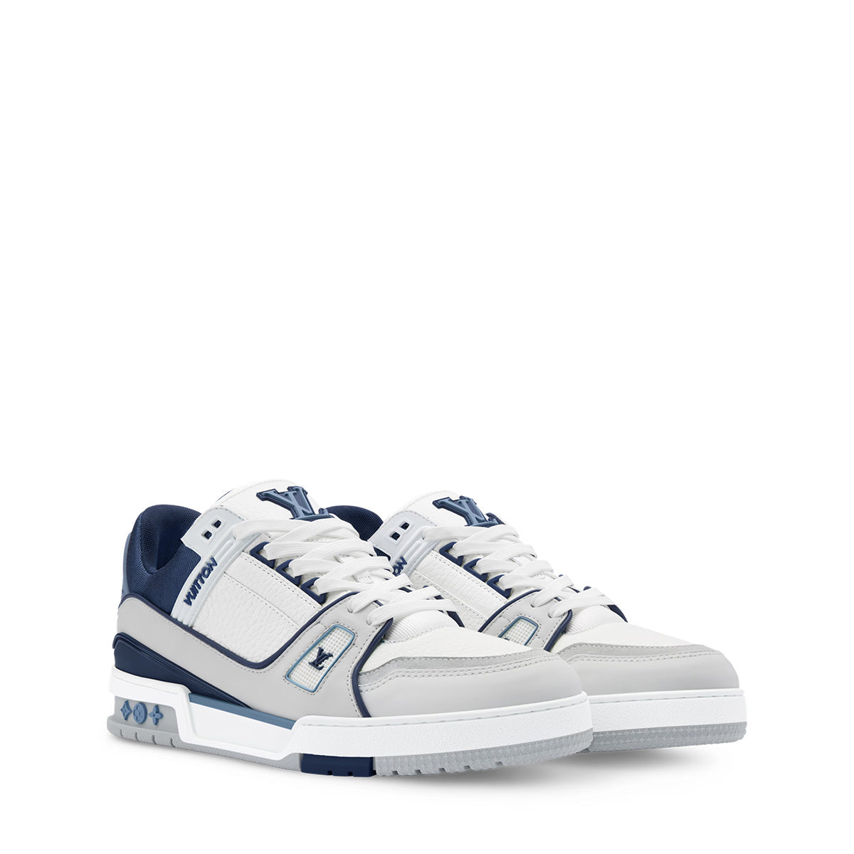 LV Trainer Sneakers - White & Blue Colorway