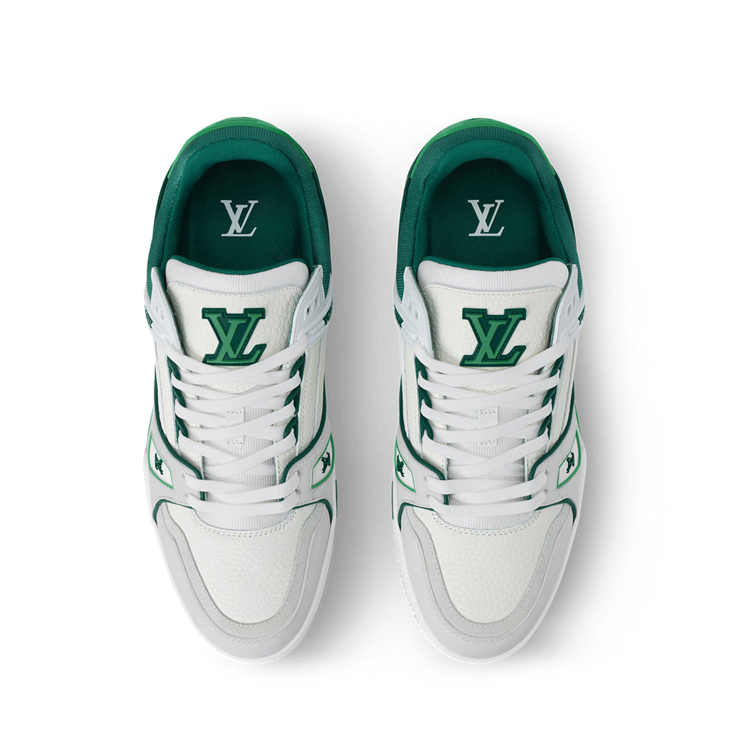 LV Trainer Sneakers - Green & White Colorway