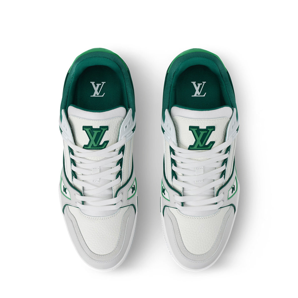 LV Trainer Sneakers - Green & White Colorway