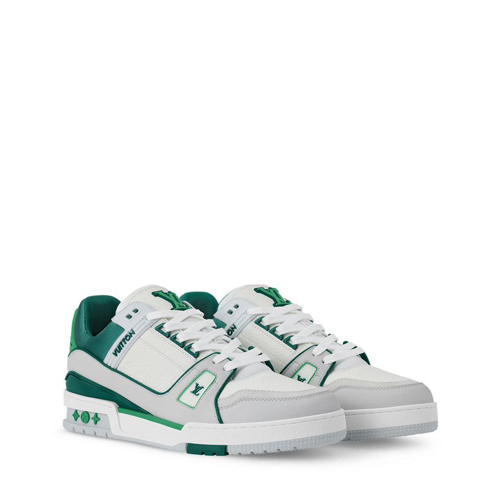 LV Trainer Sneakers - Green & White Colorway
