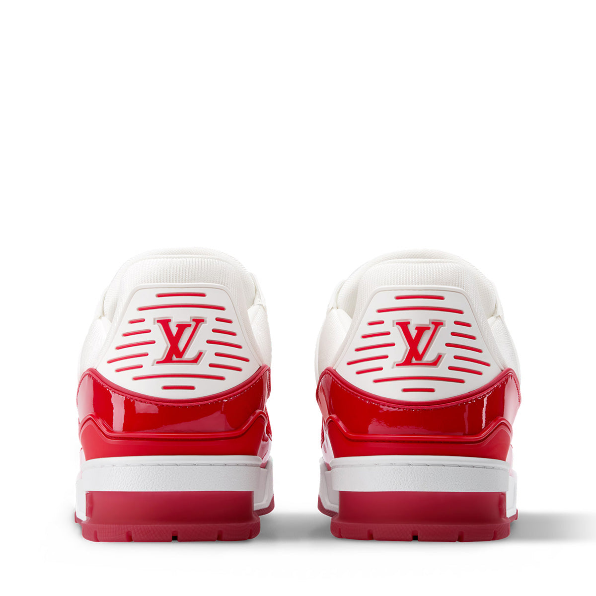 LV Trainer Sneakers - Red & White Colorway