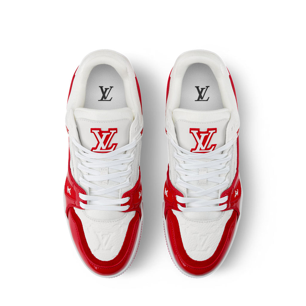 LV Trainer Sneakers - Red & White Colorway