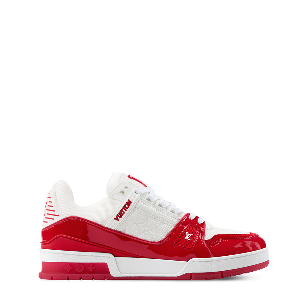 LV Trainer Sneakers - Red & White Colorway