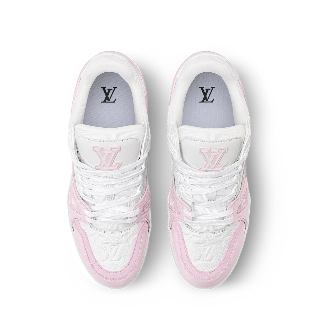 LV Trainer Sneakers - Light Pink & White Colorway