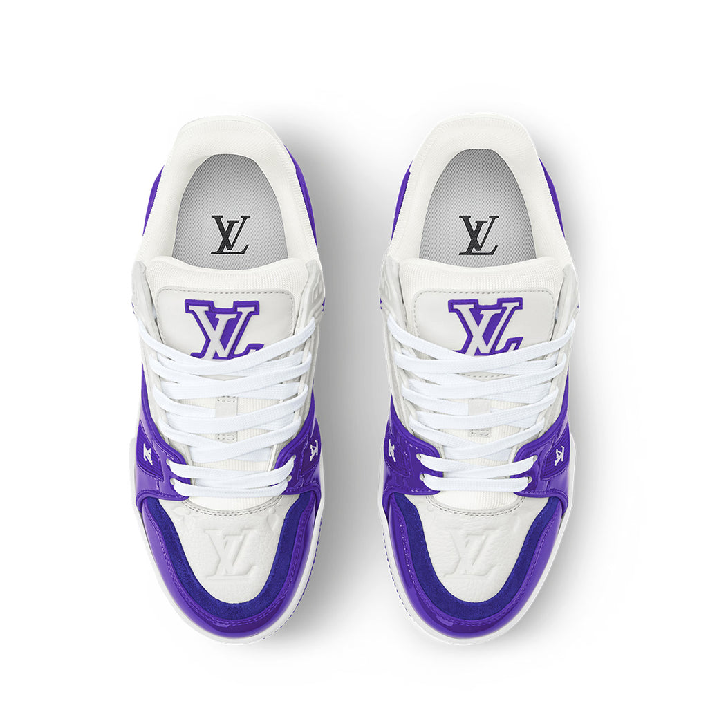 LV Trainer Sneakers - Purple & White Colorway