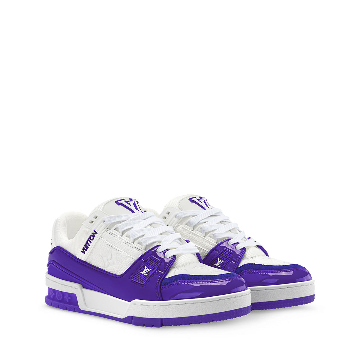 LV Trainer Sneakers - Purple & White Colorway