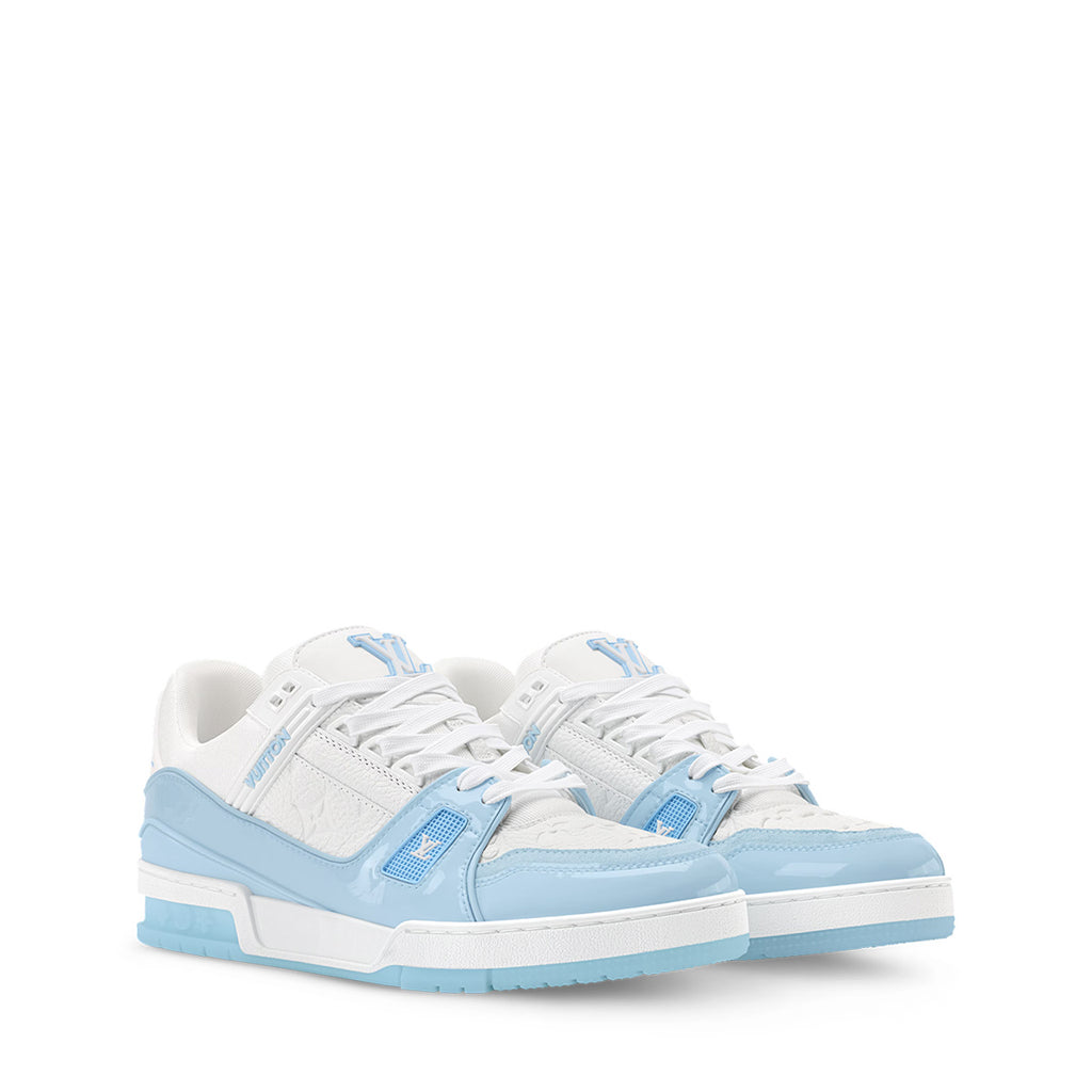 LV Trainer Sneakers - Light Blue & White Colorway