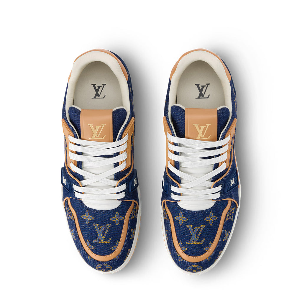 LV Trainer Sneakers - Blue & Yellow Colorway