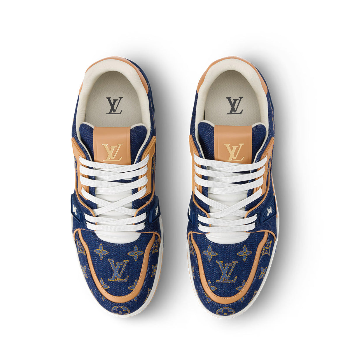 LV Trainer Sneakers - Blue & Yellow Colorway
