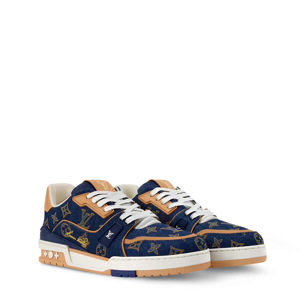 LV Trainer Sneakers - Blue & Yellow Colorway