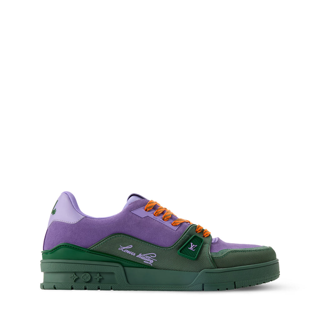 LV Trainer Sneakers - Purple & Green Colorway