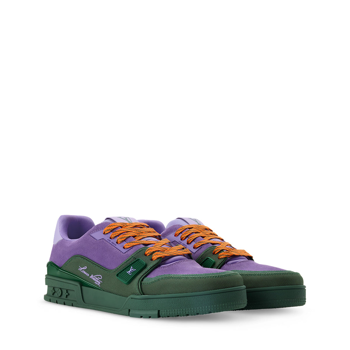 LV Trainer Sneakers - Purple & Green Colorway
