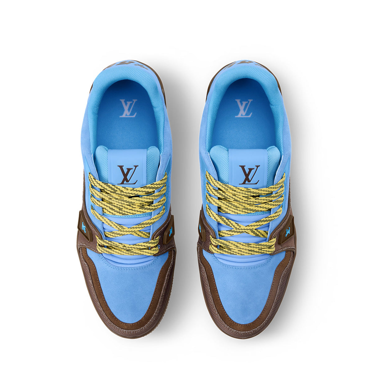 LV Trainer Sneakers - Brown & Blue Colorway