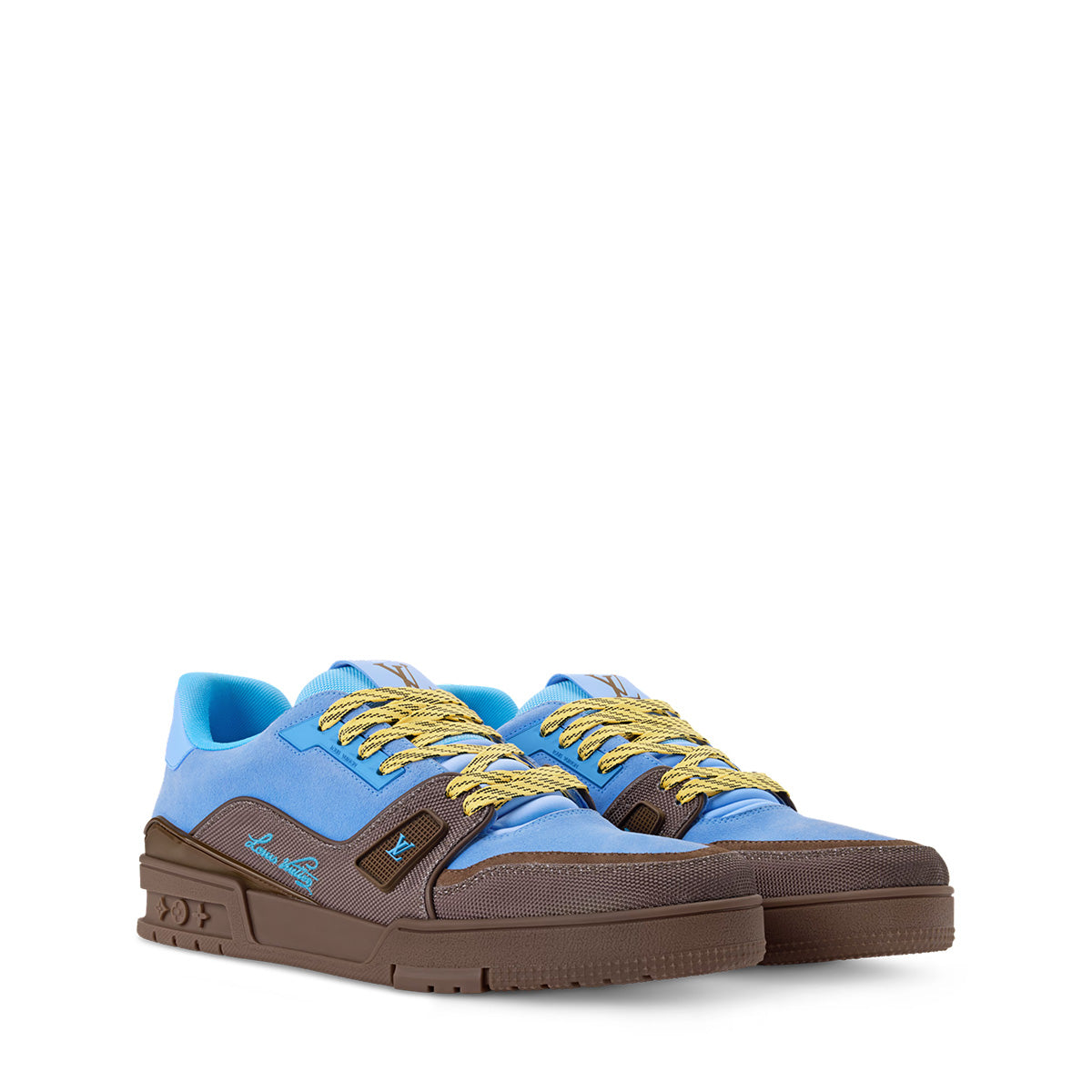 LV Trainer Sneakers - Brown & Blue Colorway