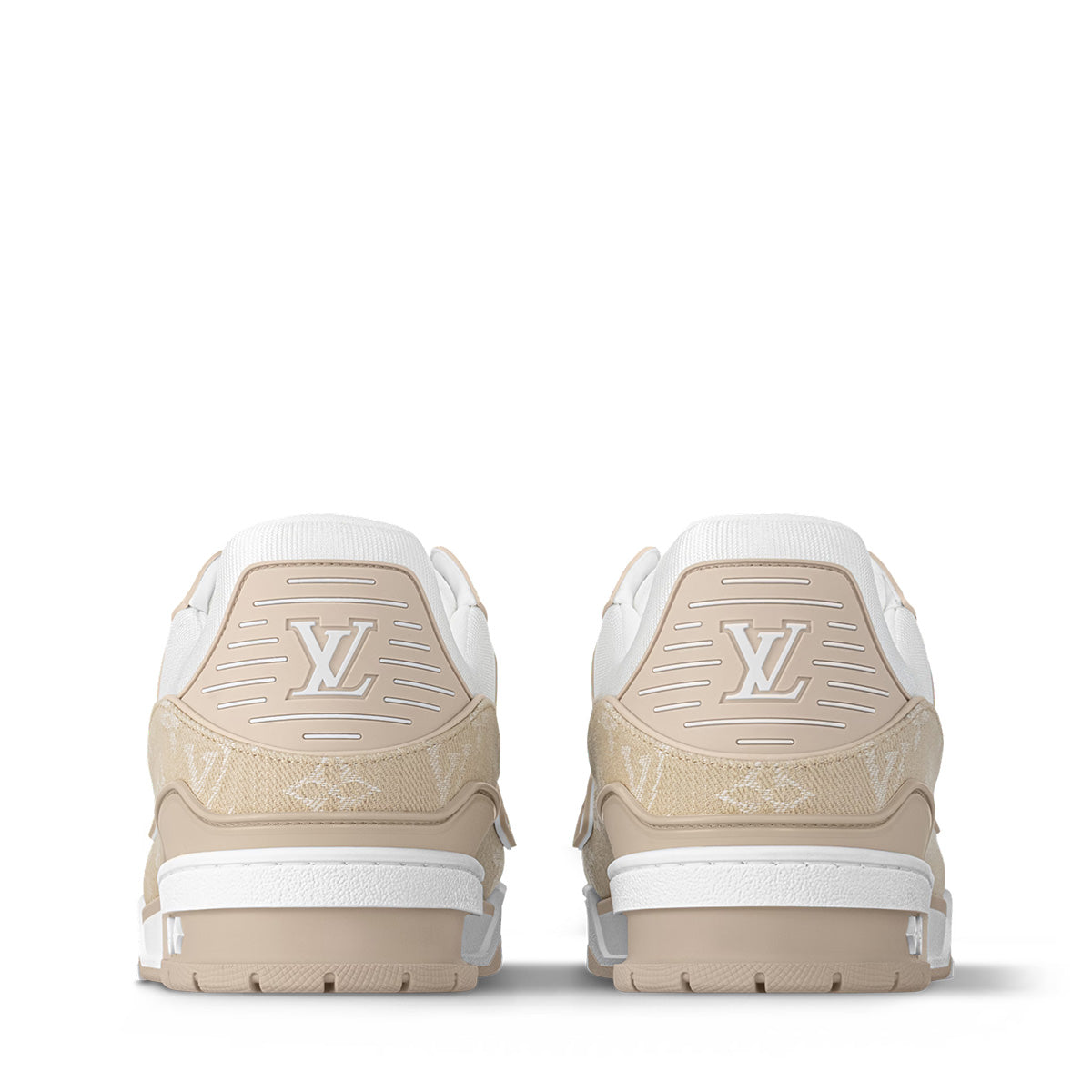 LV Trainer Sneakers - Light Khaki & White Colorway