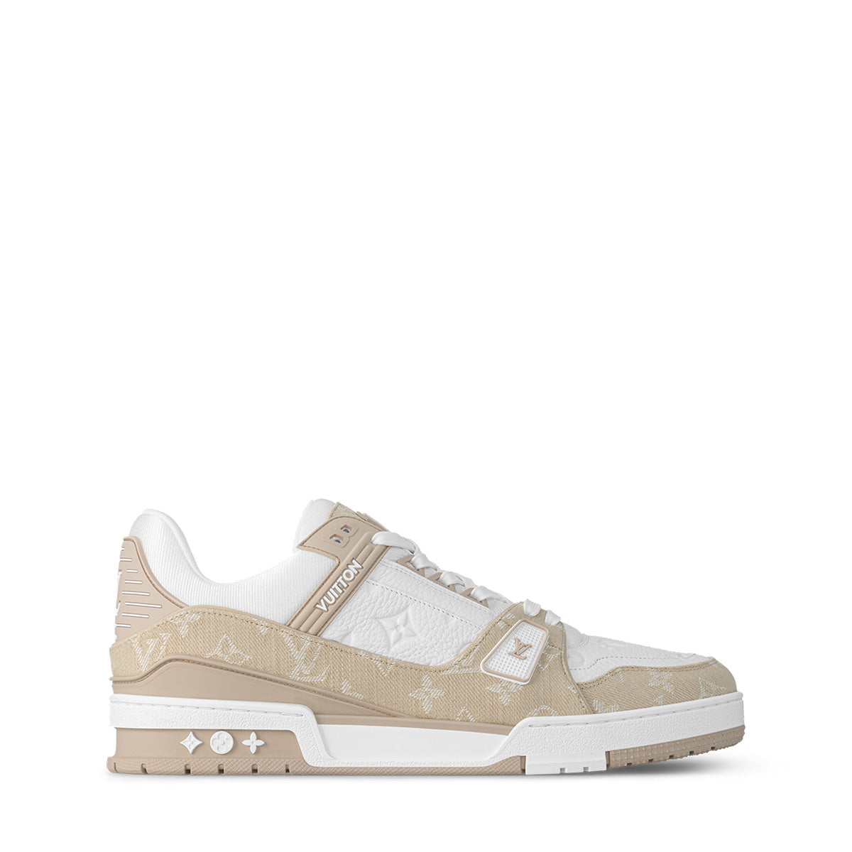 LV Trainer Sneakers - Light Khaki & White Colorway