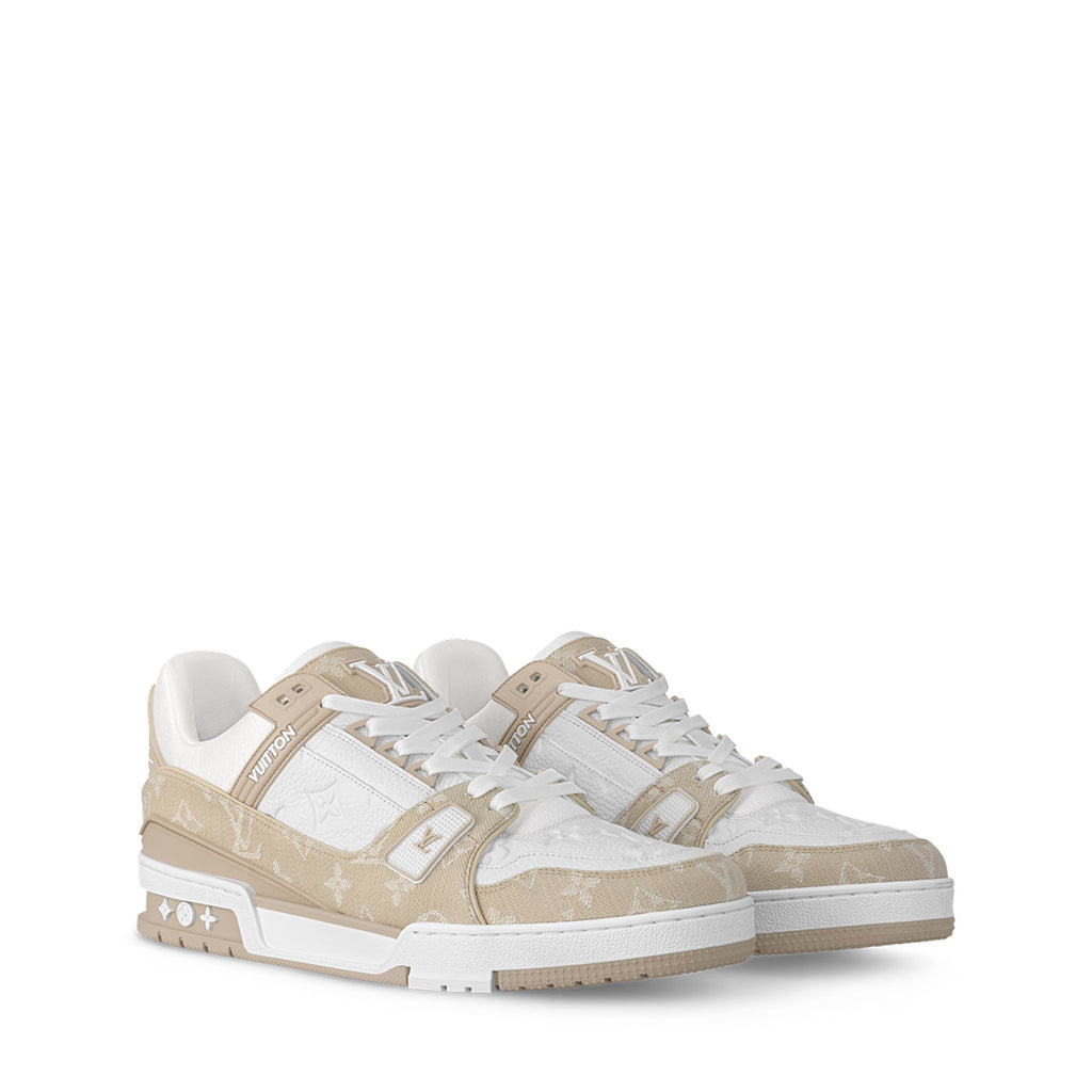 LV Trainer Sneakers - Light Khaki & White Colorway