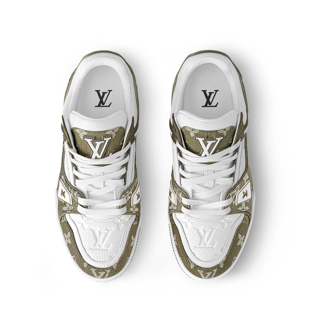LV Trainer Sneakers - White & Green Colorway