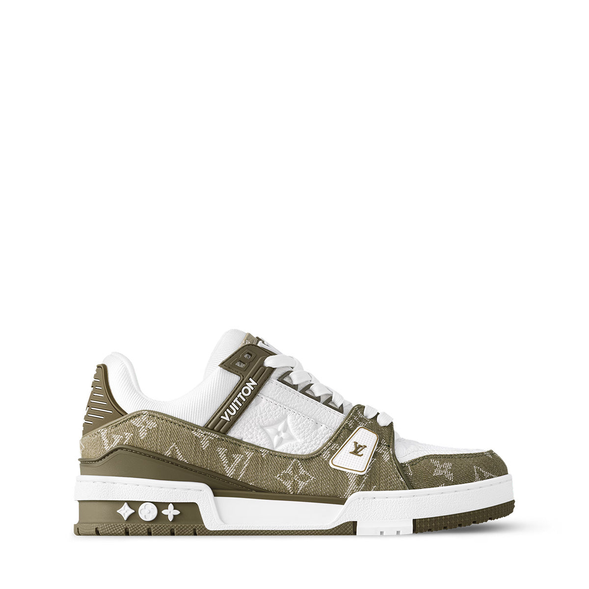 LV Trainer Sneakers - White & Green Colorway