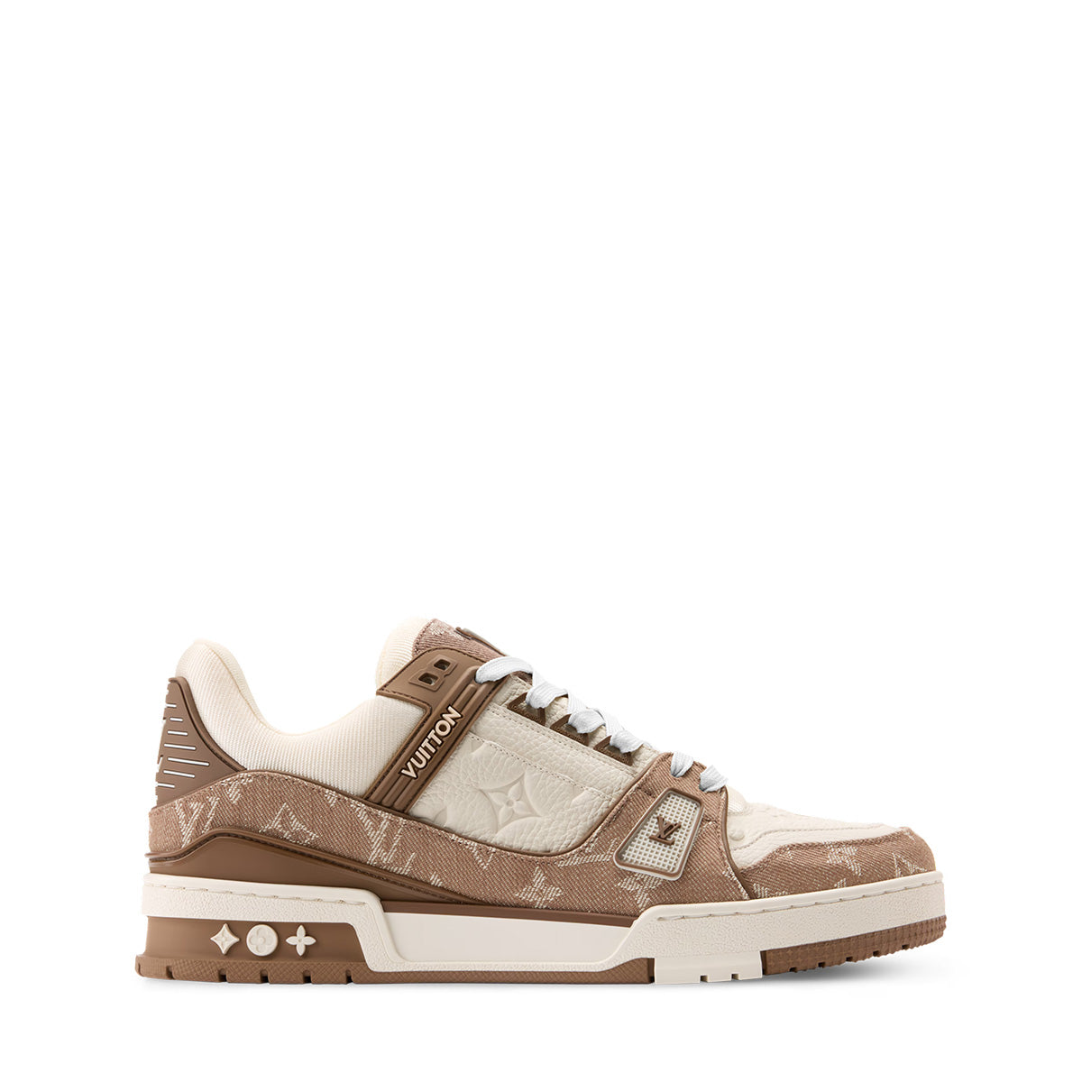 LV Trainer Sneakers - Khaki & White Colorway