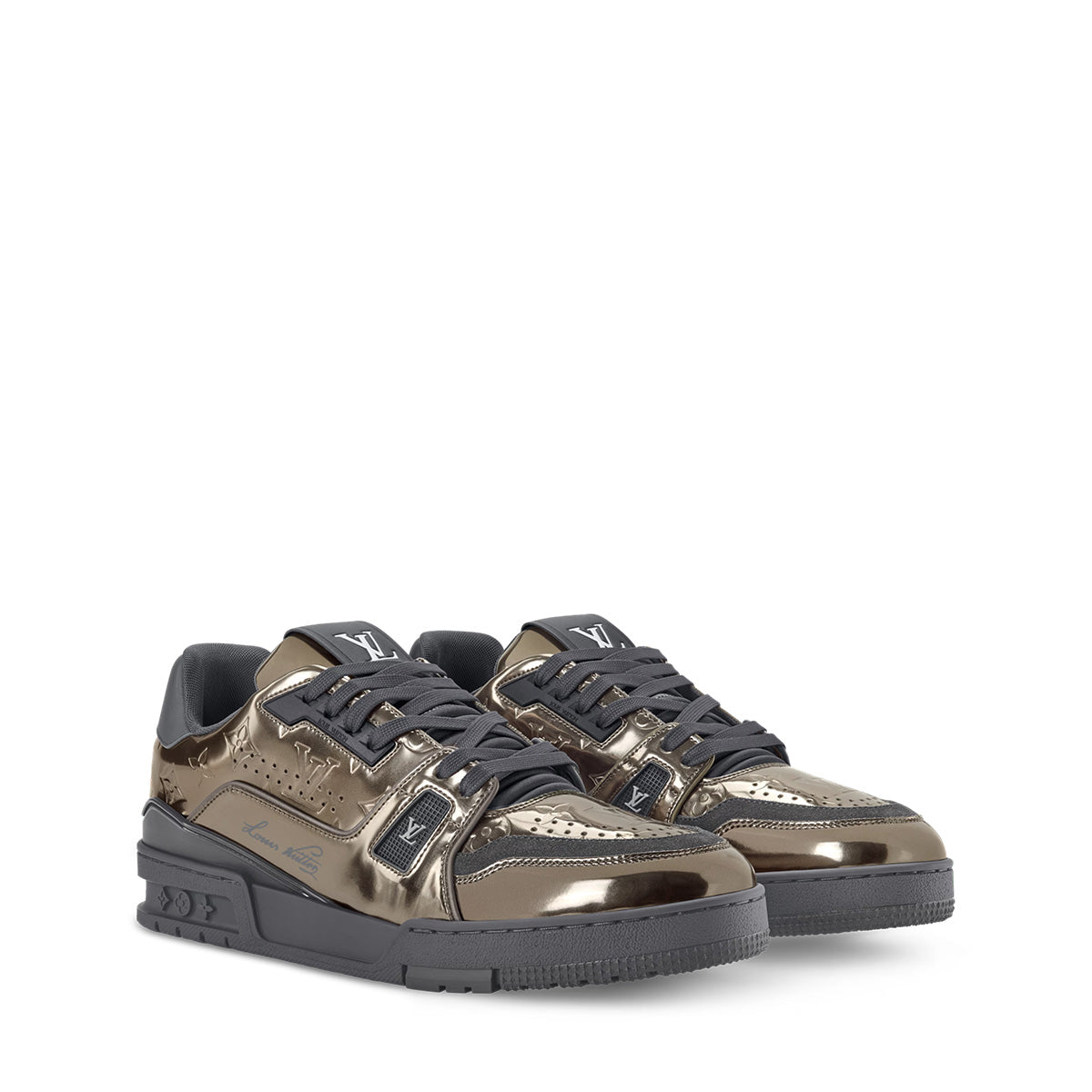 LV Trainer Sneakers - Brown Patent Leather