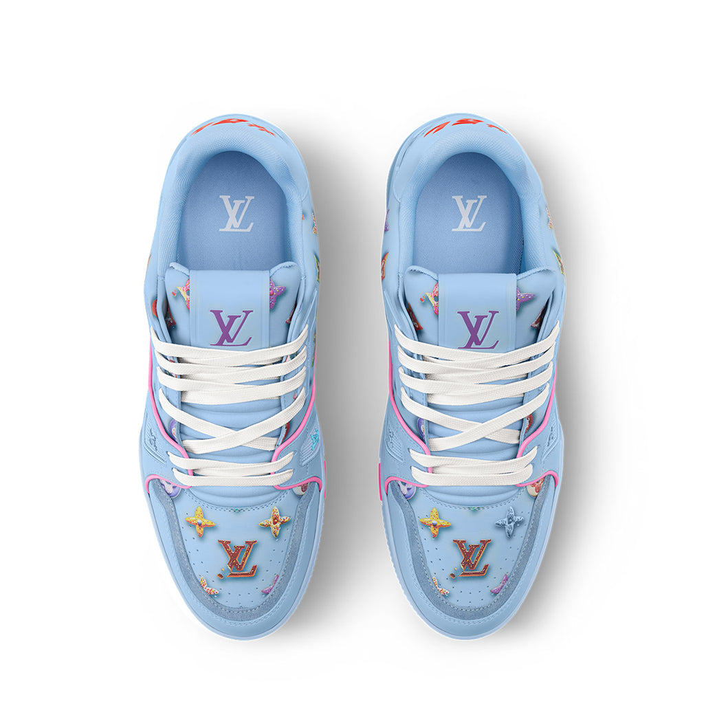 LV Trainer Sneakers - Blue Monogram Print
