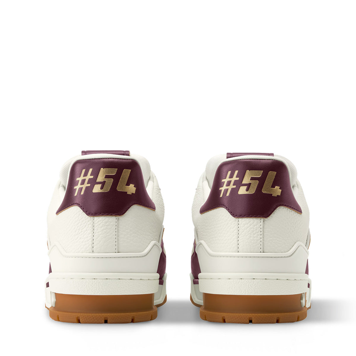 LV Trainer Sneakers - White & Burgundy Colorway