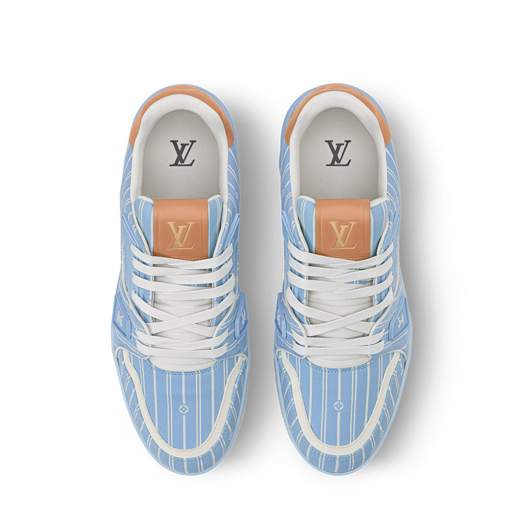 LV Trainer Sneakers - Light Blue Sculpted Fashion Shoes