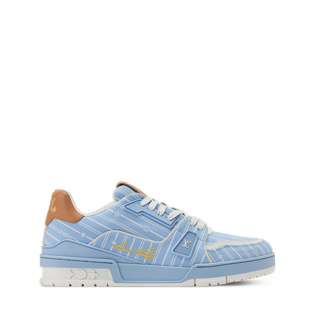 LV Trainer Sneakers - Light Blue Sculpted Fashion Shoes