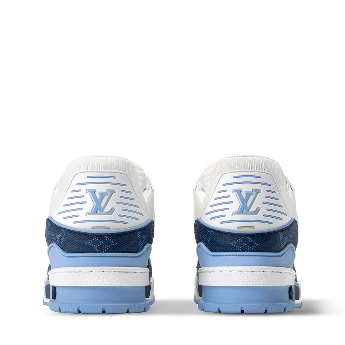 LV Trainer Sneakers - White & Blue Colorway