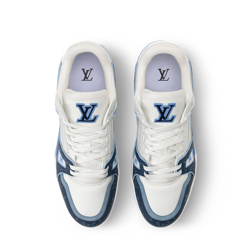 LV Trainer Sneakers - White & Blue Colorway